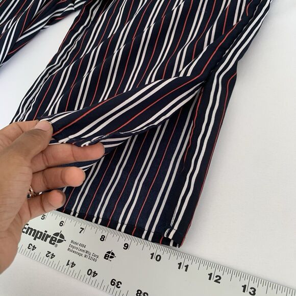 Thread Story Jumpsuit Women L Navy Red Stripe Wide Leg Boho USA Patriotic July 4 - Picture 12 of 15